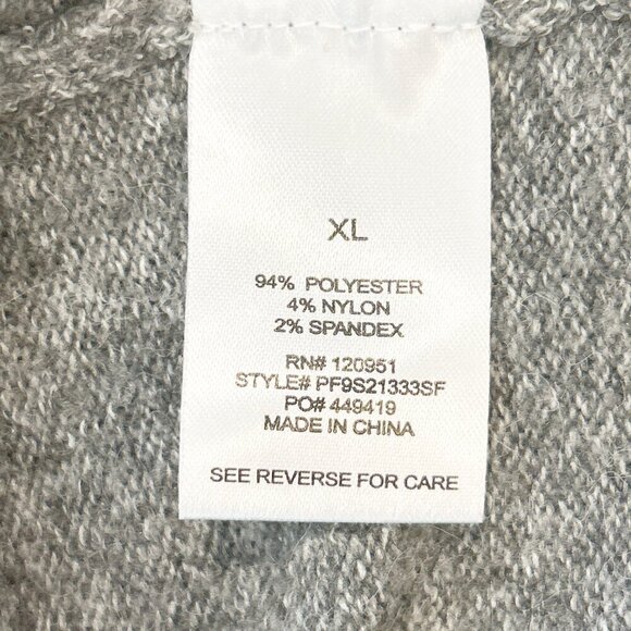 Pinque Women's Gina Crew Neck Striped Sweater Gray Orange Block Size XL NWT - Picture 7 of 9